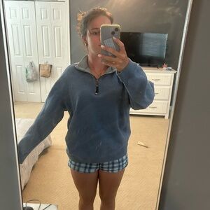 Blue Quarter-Zip Pullover